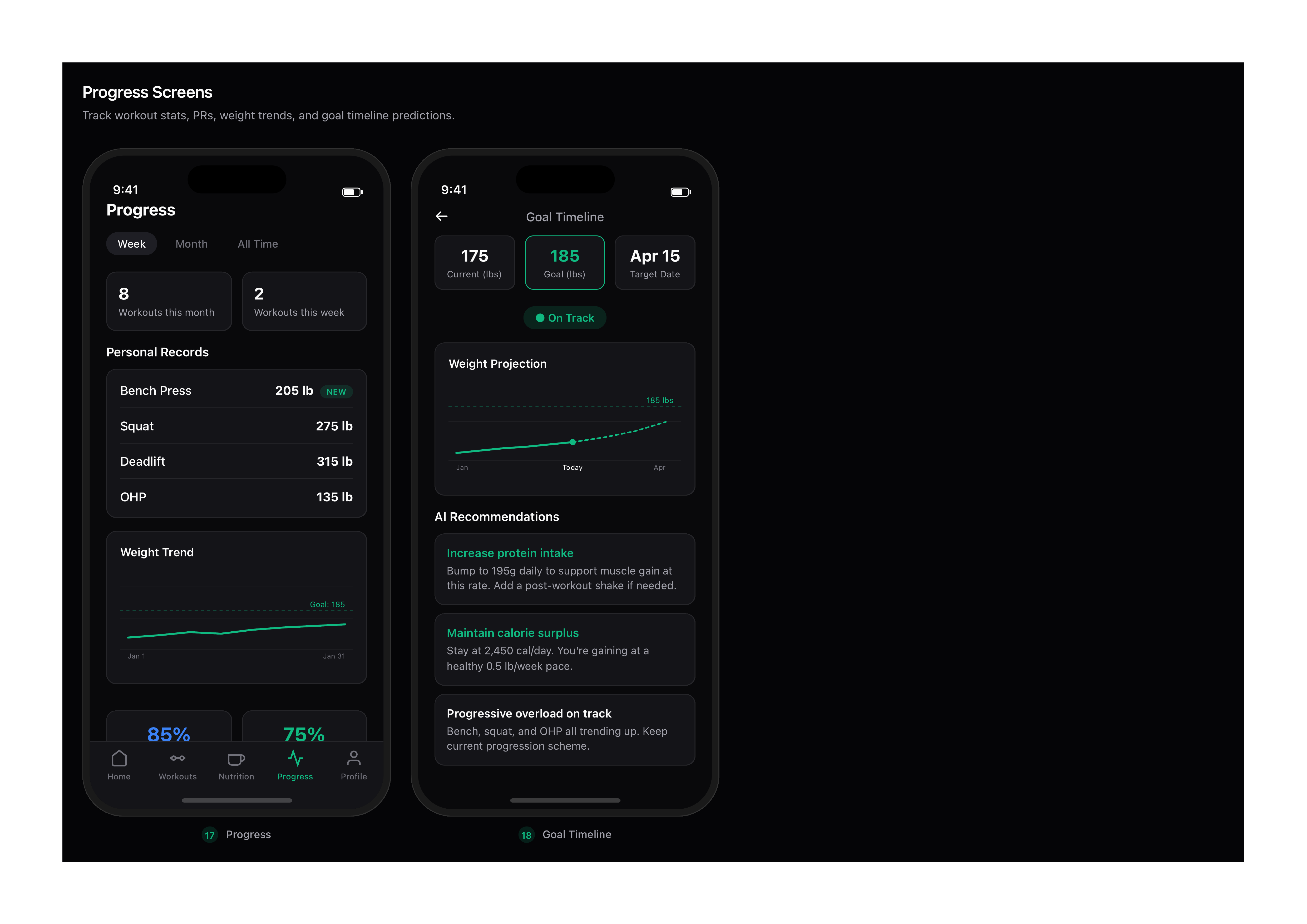 FLXN Progress Screens