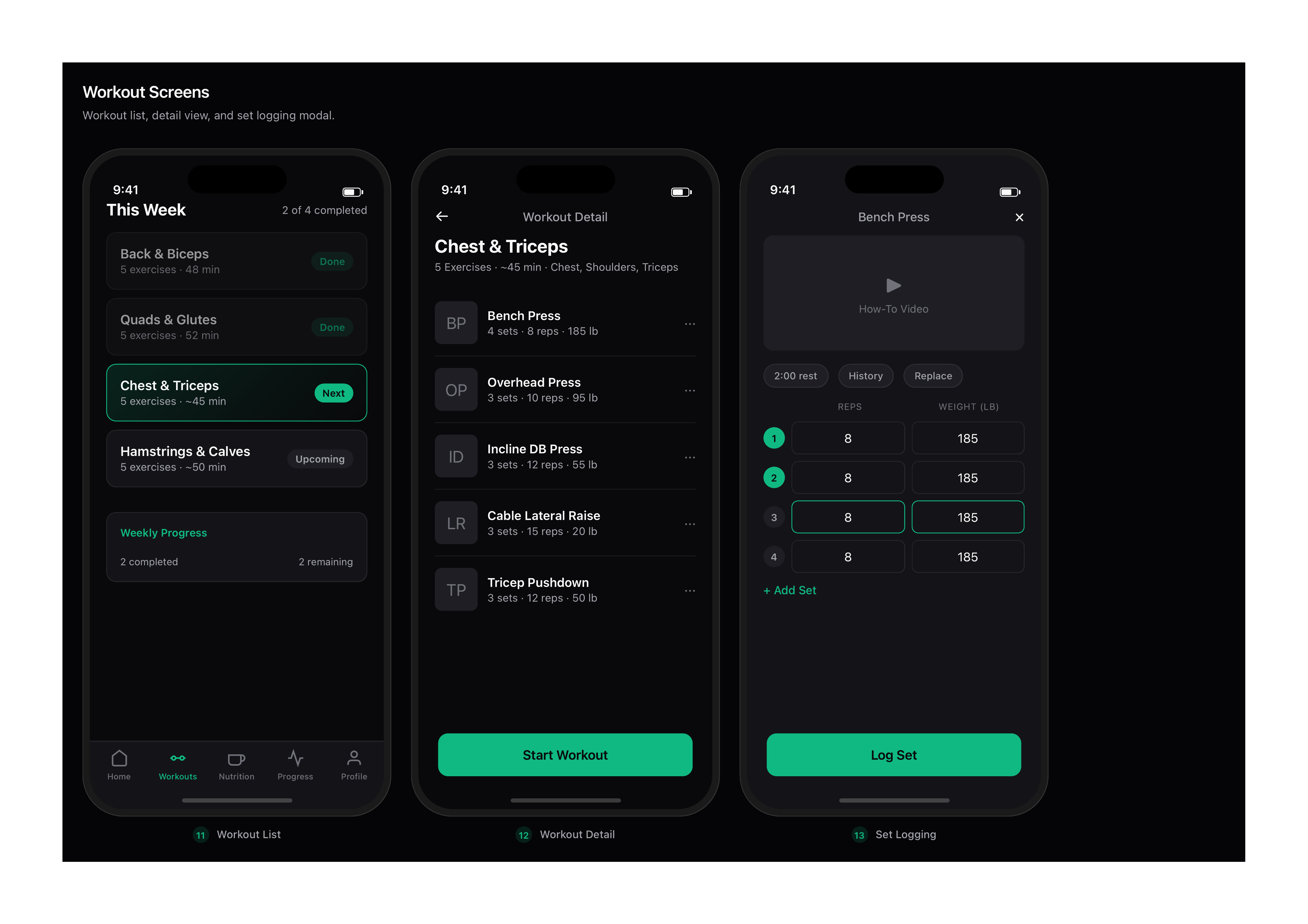 FLXN Workout Screens
