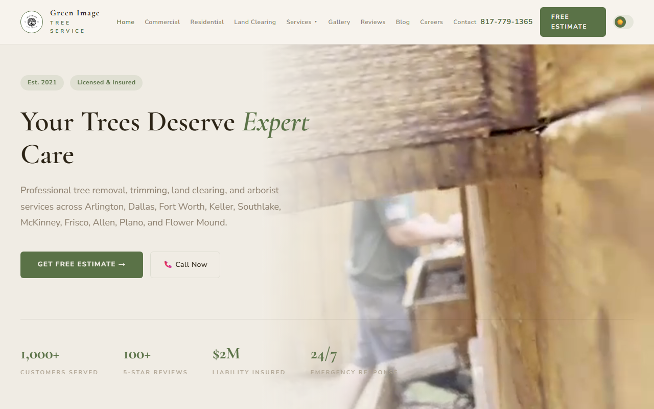 Green Image Tree Service homepage