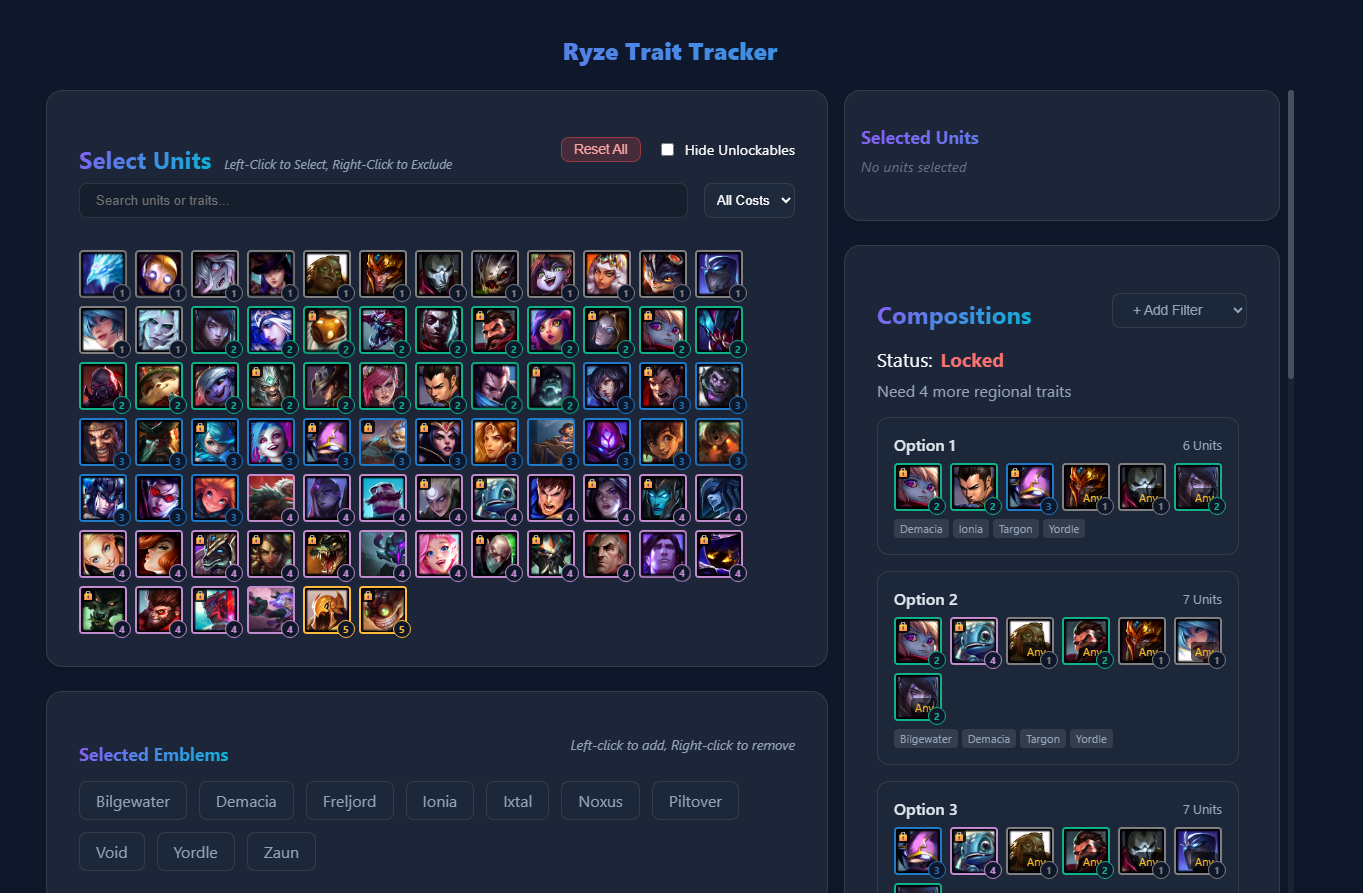 Ryze Tracker screenshot